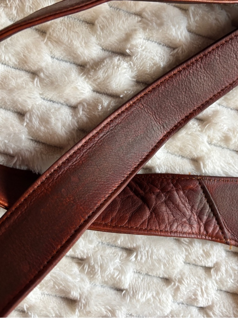 Frye Brown Leather Tooled Crossbody Satchel Bag Organizer messenger - Picture 13 of 14